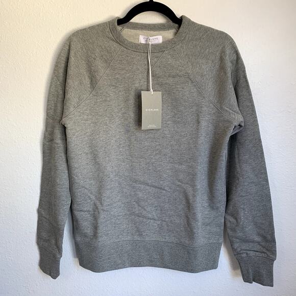 NWT Everlane The Unisex French Terry Crew Sweatshirt in Heathered Gray - Picture 2 of 8